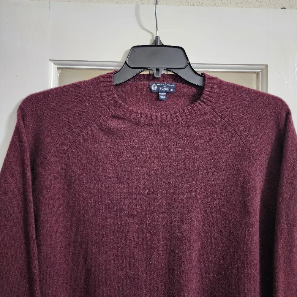 J.Crew Premium 100% Lambswool Burgundy Crewneck Sweater XL